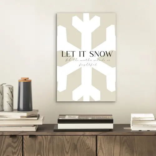 Sneeuw - Japandi - Winter - Decoratie aluminium wit klein -sfeer1
