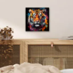 Tijger - Graffiti - Dieren - Zwart aluminium wit klein -sfeer3