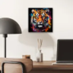 Tijger - Graffiti - Dieren - Zwart aluminium wit klein -sfeer5