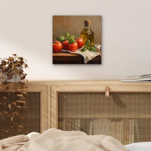 Tomaten - Olijfolie - Stilleven aluminium wit klein -sfeer3
