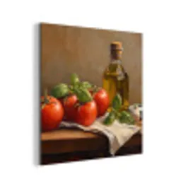 Tomaten - Olijfolie - Stilleven aluminium wit klein -3d