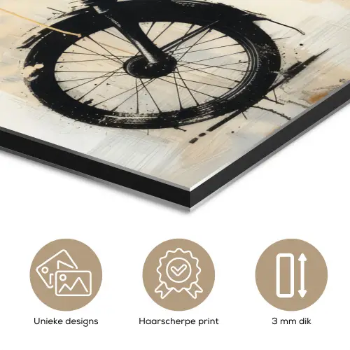 Vintage - Street art - Motor - Jongen - Graffiti - Zwart - Banksy aluminium wit klein -closeup_NL