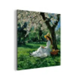 Vrouw - Boom - Boek - Mandje aluminium wit klein -3d