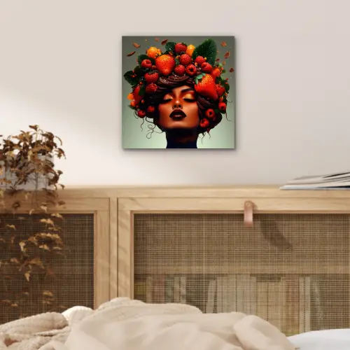Vrouw - Chocolade - Frambozen - Aardbeien - Koekjes aluminium wit klein -sfeer3
