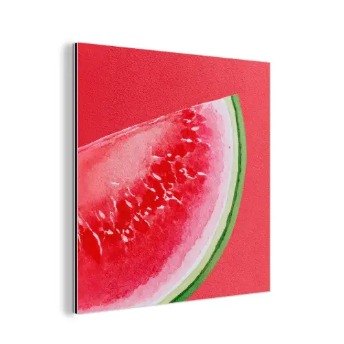 Watermeloen - Rood - Zomers aluminium wit klein -3d