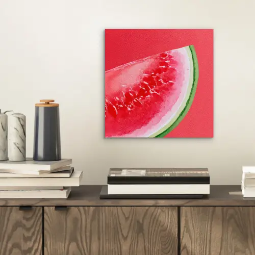 Watermeloen - Rood - Zomers aluminium wit klein -sfeer1