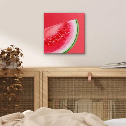 Watermeloen - Rood - Zomers aluminium wit klein -sfeer3