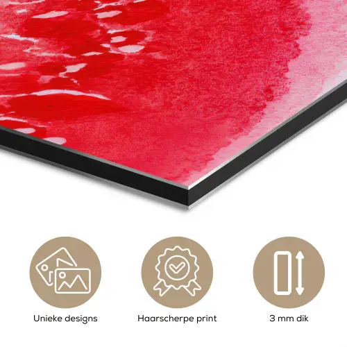 Watermeloen - Rood - Zomers aluminium wit klein -closeup_NL