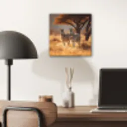 Zebra's - Savannelandschap - Gras aluminium wit klein -sfeer5