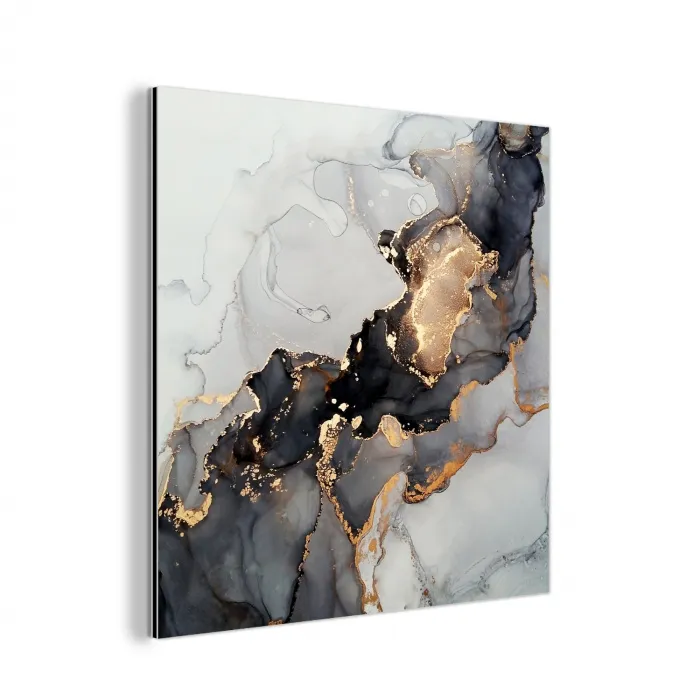 Zwart - Marmer - Luxe - Goud aluminium wit klein -3d