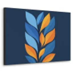 Abstract - Bladeren - Blauw Textielframe - compleet frame klein -3d