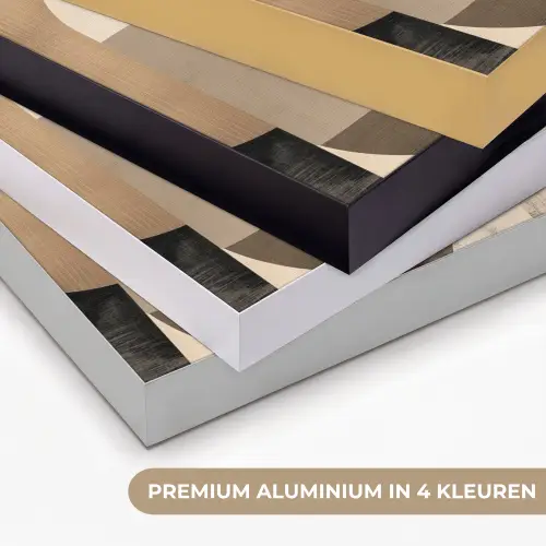 Abstract - Vormen - Modern - Beige Textielframe zwart klein -USP_kleurenNL