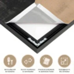 Abstract - Vormen - Modern - Beige Textielframe zwart klein -USP_closeupNL