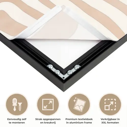 Beige - Aardspatroon Textielframe zwart klein -USP_feed_closeupNL