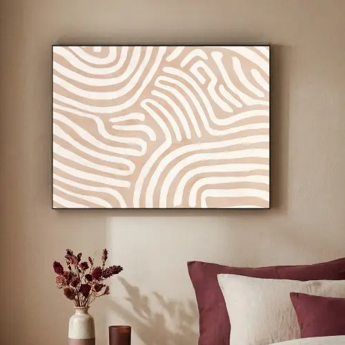 Beige - Aardspatroon Textielframe - compleet frame klein -sfeer1