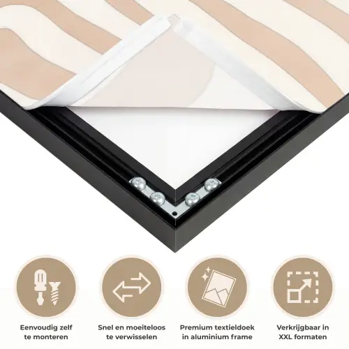 Beige - Aardspatroon Textielframe zwart klein -USP_closeupNL