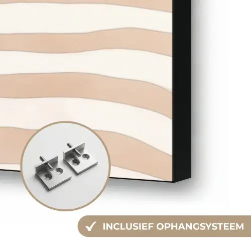 Beige - Aardspatroon Textielframe zwart klein -USP_ophangsysteemNL