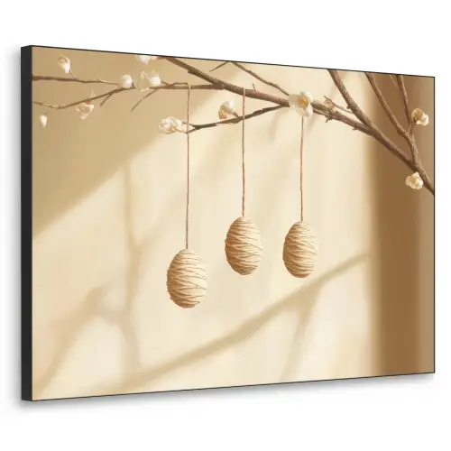 Beige - Paastak - Eieren Textielframe zwart klein -3d