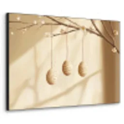Beige - Paastak - Eieren Textielframe zwart klein -3d