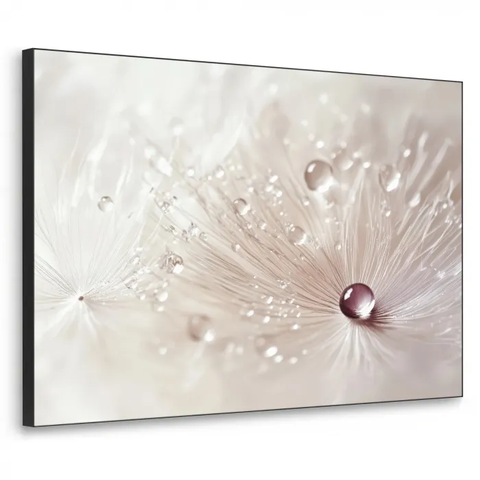 Bloem - Abstract - Wit - Water - Natuur Textielframe - compleet frame klein -3d