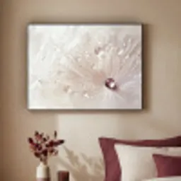 Bloem - Abstract - Wit - Water - Natuur Textielframe zwart klein -sfeer1