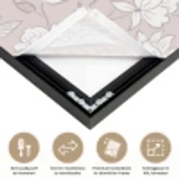 Bloemen - Getekend - Lavendel Textielframe zwart klein 947 -USP_closeupNL