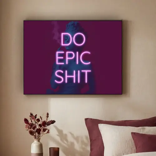 Buste - Neon - LED - Letters Textielframe - compleet frame klein -sfeer1