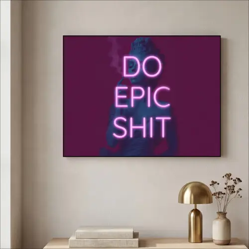 Buste - Neon - LED - Letters Textielframe zwart klein -sfeer2