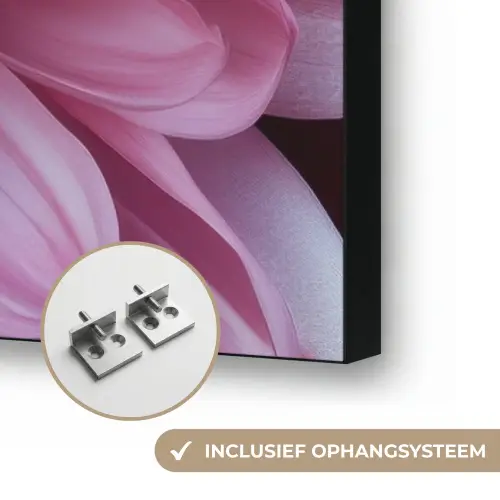 Dahlia - Bloem - Close up - Roze Textielframe zwart klein -USP_ophangsysteemNL