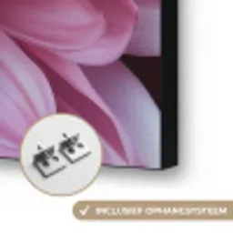 Dahlia - Bloem - Close up - Roze Textielframe zwart klein -USP_ophangsysteemNL