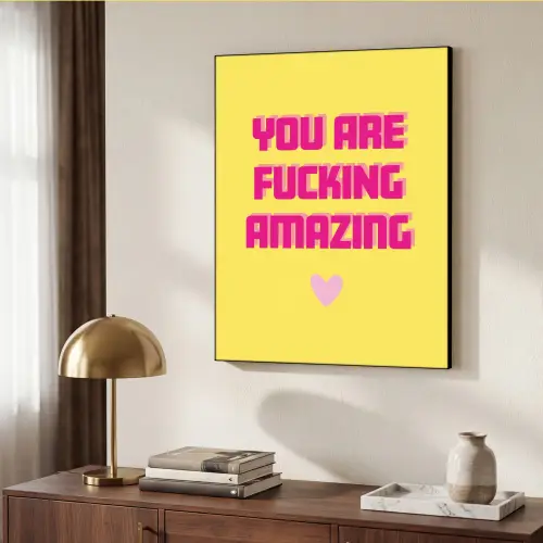 Geel - Valentijn - Tekst Textielframe - compleet frame klein -sfeer3
