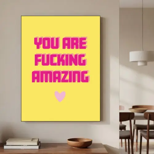 Geel - Valentijn - Tekst Textielframe - compleet frame klein -sfeer2