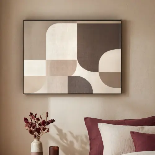 Geometrisch - Geweven structuur - Modern Textielframe zwart klein -sfeer1