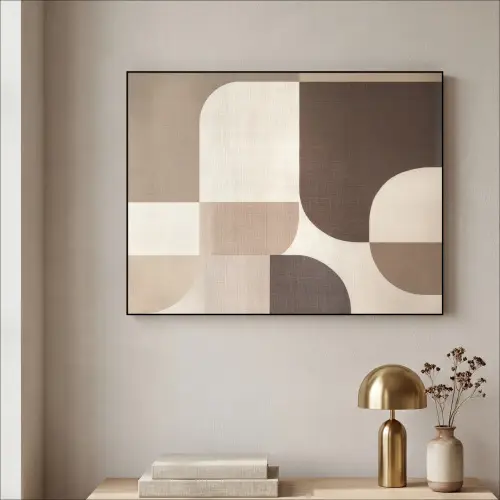 Geometrisch - Geweven structuur - Modern Textielframe - compleet frame klein -sfeer2