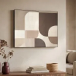 Geometrisch - Geweven structuur - Modern Textielframe zwart klein -sfeer3