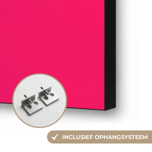 Kat - Kimono - Bloemen - Roze Textielframe zwart klein -USP_ophangsysteemNL