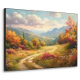 Landschap - Illustratie - Natuur Textielframe zwart klein -3d