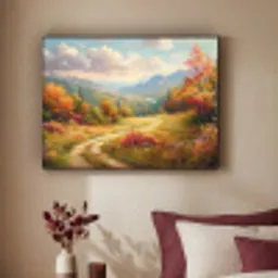 Landschap - Illustratie - Natuur Textielframe zwart klein -sfeer1
