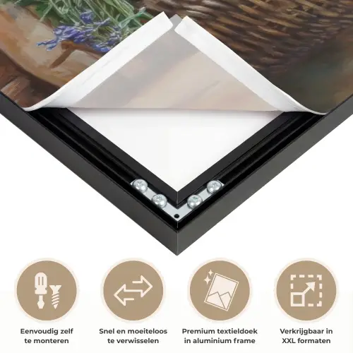 Lavendel - Brood - Stilleven Textielframe zwart klein -USP_closeupNL