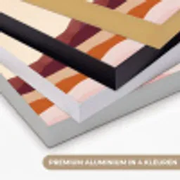 Palmbomen - Abstract - Zon - Heuvels Textielframe zwart klein -USP_kleurenNL