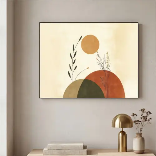 Planten - Abstract - Vormen Textielframe - compleet frame klein -sfeer2