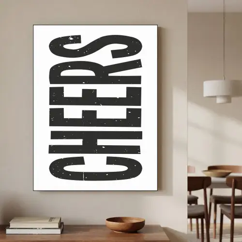 Retro - Cheers - Zwart - Decoratie Textielframe zwart klein -sfeer2