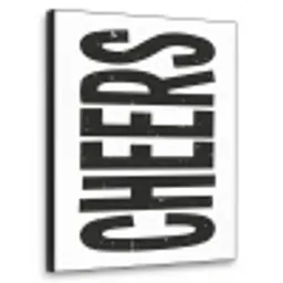 Retro - Cheers - Zwart - Decoratie Textielframe zwart klein -3d