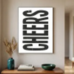 Retro - Cheers - Zwart - Decoratie Textielframe zwart klein -sfeer1