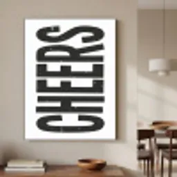 Retro - Cheers - Zwart - Decoratie Textielframe - compleet frame klein -sfeer2