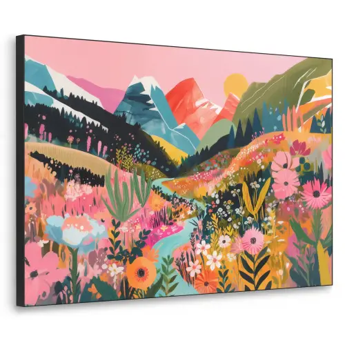 Rivier - Diepte - Bloemen Textielframe - compleet frame klein -3d