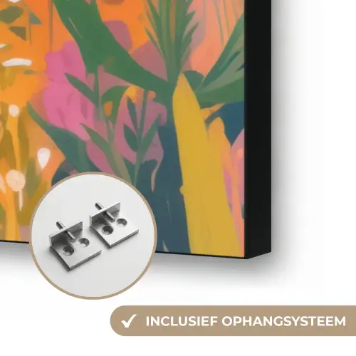 Rivier - Diepte - Bloemen Textielframe zwart klein -USP_ophangsysteemNL