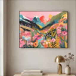 Rivier - Diepte - Bloemen Textielframe - compleet frame klein -sfeer2