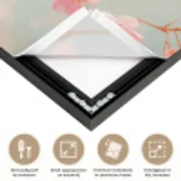 Roodborstjes - Sierlijk - Bloesemtak Textielframe zwart klein -USP_feed_closeupNL