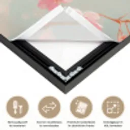 Roodborstjes - Sierlijk - Bloesemtak Textielframe zwart klein -USP_closeupNL